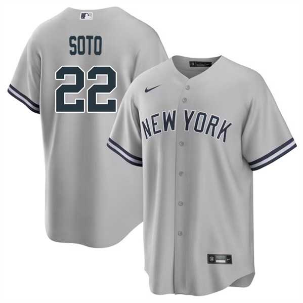 Mens New York Yankees #22 Juan Soto Gray Cool Base Stitched Baseball Jersey Dzhi->new york yankees->MLB Jersey